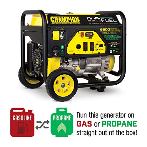 Champion Power Equipment 100231 6900/5500-Watt Dual Fuel Portable Generator with Wheel Kit