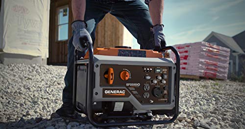 Generac 7128 GP3500iO 3,500-Watt Gas Powered Open Frame Portable Inverter Generator - Quieter & Lighter Design with Increased Starting Capacity - Produces Clean, Stable Power - CARB Compliant