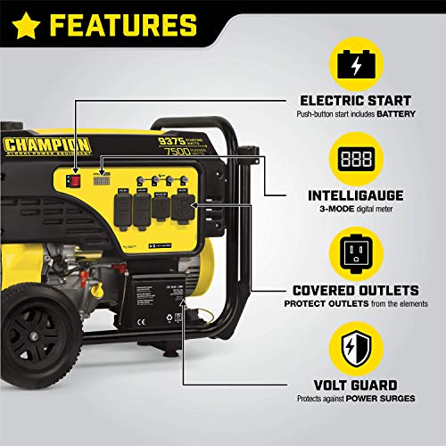 Champion Power Equipment 100813 9375/7500-Watt Portable Generator with Electric Start