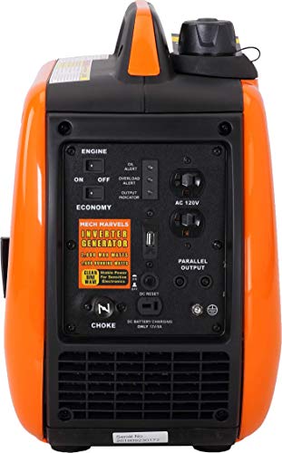 Mech Marvels MM2000I Portable Generator, Orange