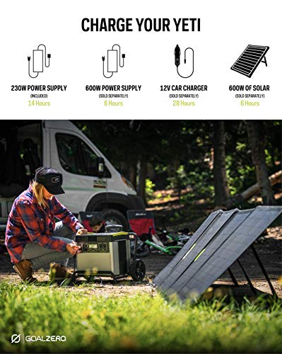 Goal Zero Yeti Portable Power Station - Yeti 3000X w/ 3,032 Watt Hours Battery Capacity, USB Ports & AC Inverter - Rechargeable Solar Generator for Camping, Travel, Outdoor Events, Off-Grid & Home Use