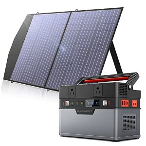 ALLPOWERS Mini Portable Power Station 700W, 606Wh/110V/164000mAh Backup Battery Power Supply with Portable Solar Panel 100W, Foldable Solar Panel Charger for Home Use Camping Emergency