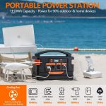 C INVERTER Portable Power Station 1000W, 1110Wh Lithium Polymer Battery Solar Generator Emergency Backup Power Supply for Outdoor Camping Home Road Trip Rv Adventure (Orange)