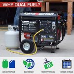 DuroStar 12000-Watt Gas or Propane Dual Fuel Electric Start Portable Generator, Home Back Up & RV Ready, 50 State Approved