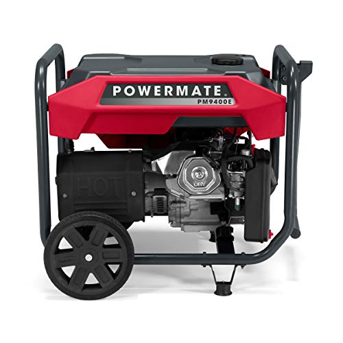 Powermate P0080301 PM9400E 9400-Watt Gas-Powered Portable Generator by Generac - Reliable Power Supply for Home, Camping, and Emergency Backup with One-Touch Electric Start - 49 State/CSA