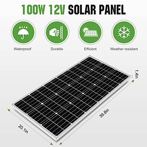 ECO-WORTHY 200 Watt 12V Complete Solar Panel Starter Kit for RV Off Grid with Battery and Inverter: 200W Solar Panels+30A Charge Controller+50Ah Lithium Battery+600W Solar Power Inverter