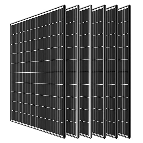 Renogy 6pcs Solar Panel Kit 320W 24V Monocrystalline On/Off Grid for RV Boat Shed Farm Home House Rooftop Residential Commercial House，6 Pieces, UL Certified