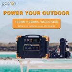pecron Solar Generator E1000PRO with 200W Solar Panel included,1000Wh Portable Power Station with 3X1200W AC Outlets 100W USB-C PD Output Lithium Battery Backup for Outdoor Camping Emergency