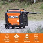 GENMAX Portable Inverter Generator, 9000W Super QuietDual Fuel Portable Engine with Parallel Capability, Remote/Electric Start, Ideal for Home backup power.EPA Compliant (GM9000iED)