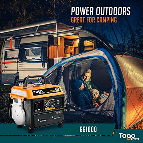 TogoPower Portable Generator, 1000W Gasoline Powered Generator for Backup Home Use Camping Outdoors, CARB