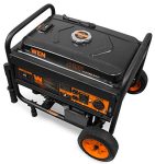 WEN 56475 4750-Watt Portable Generator with Electric Start and Wheel Kit, Yellow and Black