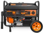 WEN 56475 4750-Watt Portable Generator with Electric Start and Wheel Kit, Yellow and Black