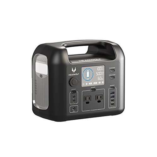 Headwolf D500 Portable Power Station, 518Wh LiFePO4 Battery Backup