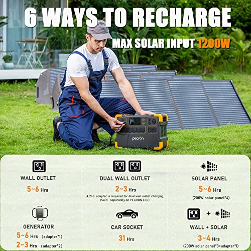 pecron E3000 Solar Generator with Solar Panels included,2000W/3108Wh Portable Power Station with 2Pcs 200W Solar panels for Outdoor Camping RV/Van Emergency