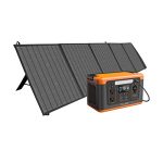 ALLWEI Portable Power Station 1200W(2400W Peak) with 1* 200W Solar Panel, 1132Wh Solar Generator with 6 USB Outlet PD60W, 4 AC Outlet, Home Battery Backup for RV Camping Outdoor Emergency Power Outage