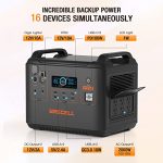 GRECELL Portable Power Station 2000W, 1997Wh LiFePO4 Solar Generator with 2 PD100W, 6 2000W(4000W Peak) AC Outlets, Quiet UPS Backup Battery for Home Emergency CPAP Outdoor Camping Travel RV Van