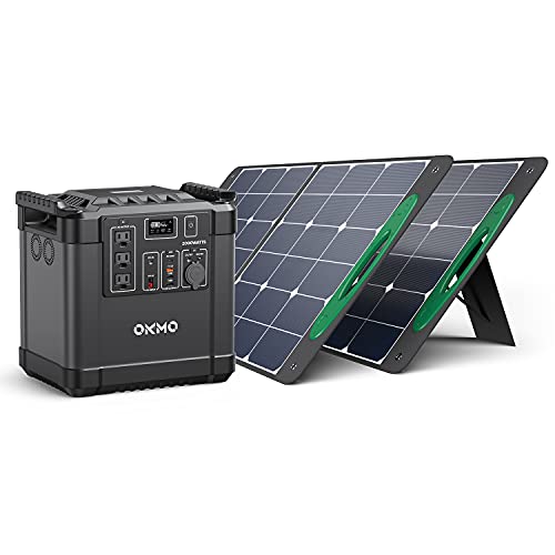 OKMO Solar Generator 2000W with 2X 100W Solar Panel