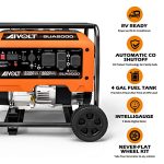 AIVOLT 5000 Watt Gas Powered Generator - Portable Outdoor Generator Open Frame Heavy Duty Gasoline Generator with CO Sensor Wheel Kits for RV Camping Home Use, 50 State Approved
