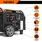GENMAX Portable Inverter Generator, 6000W open frame Gas Powered High Speed Engine with Electric Start, Ultra Lightweight for Backup Home Use & Job Site，EPA Compliant (GM6000XiE)