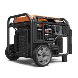 GENMAX Portable Inverter Generator, 6000W open frame Gas Powered High Speed Engine with Electric Start