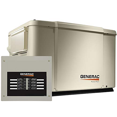 Generac 6998 7.5kW Air Cooled Home Standby Generator - Reliable Power - Convenient Transfer Switch - 50-Amp 8-Circuit Transfer Switch