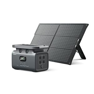 GROWATT INFINITY 1500 Solar Generator, Portable Power Station 1512Wh with 100W Solar Panel, 4 x 110V/2000W AC Outlets (4000W Peak), Fast Charging, Emergency Power Backup for Outdoor Camping, Home, RV