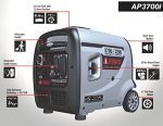 A-iPower Portable Inverter Generator, 3700W RV Ready, EPA Compliant, Portable with Telescopic Handle for Backup Home Use, Tailgating & Camping (AP3700i)