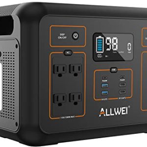 ALLWEI-Portable-Power-Station-1200W-1132Wh-Solar-Generator-with-4x-110V-Pure-Sine-Wave-AC-Outlet-6x-USB-C-PD60W-Ports-306000mAh-Lithium-Battery-Power-Supply-for-Outdoor-Camping-Travel-Emergency-0