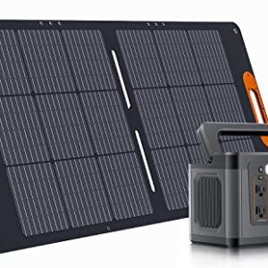 ALLWEI-Solar-Generator-500W-with-1-100W-Solar-Panel-Included-560Wh-Portable-Power-Station-PD100W-USB-C-2-AC-Outlet-LED-Light-Home-Battery-Backup-for-Outdoor-Camping-RV-Van-Fishing-Emergency-0