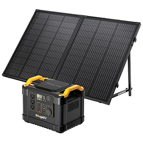 BougeRV 1100Wh Solar Generator with Solar Panel