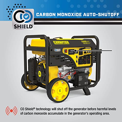 Champion Power Equipment 201110 11,500/9,200-Watt Electric Start Portable Generator with CO Shield,Yellow