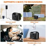 R300 299Wh Portable Power Station, 300W Pure Sine Wave Solar Generator 93437mAh Backup LiFePO4 Battery 110V 2 AC Outlets,PD 60W USB-C in/out,Dual 12V/120W Ports outdoor generator for Camping,RV