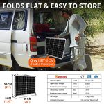 DOKIO Portable Foldable 100W 18v Solar Suitcase Monocrystalline, Folding Solar Panel Kit with Controller to Charge 12 Volts Batteries (AGM Lead/Acid Types Vented Gel) RV Camping Boat