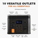 Solar Generator 320W Portable LiFePO4 Power Station 320Wh and Solar Panel 60W with 2 AC Outlet 110V/300W(Peak 480W), Solar Mobile Battery Backup for Outdoors Camping Travel Hunting Home Emergency
