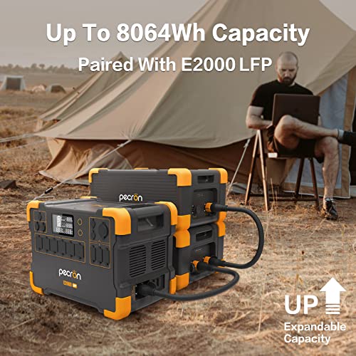pecron Solar Generator E2000LFP,E2000LFP Portable power station with 6X 200W Solar Panels with 6X110V/2000W AC Outlets,LiFePO4 Battery Backup for Outdoors Camping Emergency