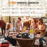519Wh Outdoor Solar Generator with 100W Portable Solar Panel 20V, Portable Power Station 500W(Peak 1000W) Backup Battery Pack Solar Kit for RV/Van Camping Fishing Climbing Road Trip Home Emergency