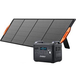 AFERIY Solar Generator with Panels Included 2000W Portable Power Station with 1pcs Foldable Solar Panel 220W AF-0200, Solar Power Generator for RV Van House Outdoor Camping