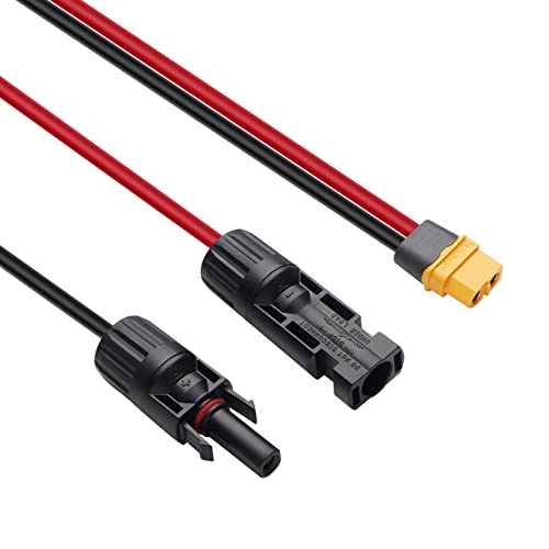 ALLPOWERS MC-4 Female and Male Connector to XT60 Adapter Cable, Compatible with All MC-4 Output Solar Panels and ECO River/Delta Solar Generators (XT60 Input)