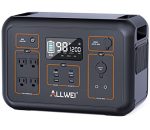 ALLWEI Portable Power Station 1200W(2400W Surge), 1132Wh Solar Generator with 4 120V AC Outlet, 6 USB PD60W, 306000mAh Backup Lithium Battery for Home Outdoor Camping Fishing Emergency Power Outage