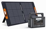 ALLWEI Outdoor Solar Generator 500W(Peak 1000W) with 100W Portable Solar Panel, 461Wh Portable Power Station, PD60W USB-C, 2 110V AC Outlet, Home Battery Backup for Camping RV Fishing Emergency