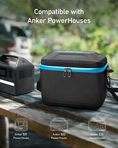 Anker 521 Portable Power Station Upgraded with LiFePO4 Battery, 256Wh 6-Port PowerHouse, 300W (Peak 600W) Solar Generator with Anker Carrying Case Bag(S), 2 AC Outlets, 60W USB-C PD Output, Outdoor