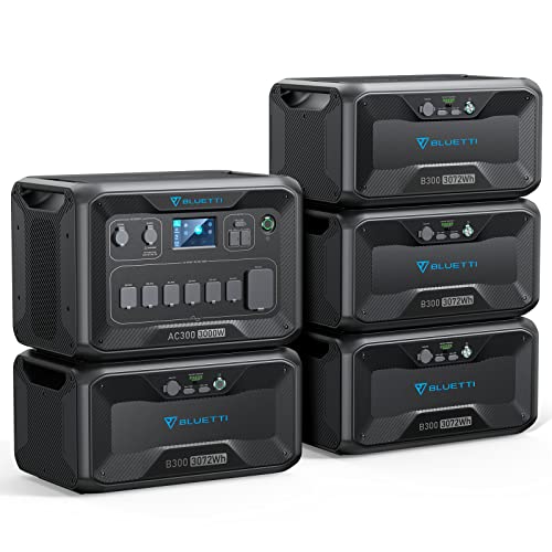 BLUETTI Expandable Portable Power Station AC300 with 4 B300 Battery