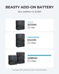 BLUETTI Expansion Battery B300, 3072Wh LiFePO4 Battery for Power Station AC300 AC500 AC200L AC200MAX AC200P AC70, DC Power w/USB-C for Home, Travel