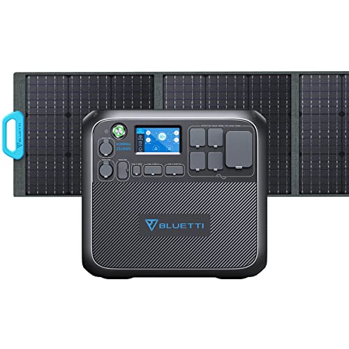 BLUETTI Solar Generator AC200MAX with PV200S Solar Panel Included, 2048Wh Portable Power Station w/ 4 2200W AC Outlets, LiFePO4 Battery Pack, Expandable to 8192Wh for Home Backup, RV Camping Emergency