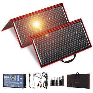 DOKIO-300W-18V-Portable-Solar-Panel-Kit-Folding-Solar-Charger-with-2-USB-Outputs-for-12v-BatteriesPower-Station-AGM-LiFePo4-RV-Camping-Trailer-Car-Marine-0
