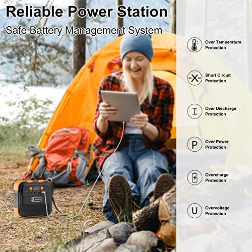 FF FLASHFISH 120W Portable Power Station, 98Wh/26400mAh Solar Generator Backup Power Battery Pack With AC/DC/Type-c/USB/Flashlight, 110V Power Bank For Charging Laptop Phone Tablet In Camping RV Trip