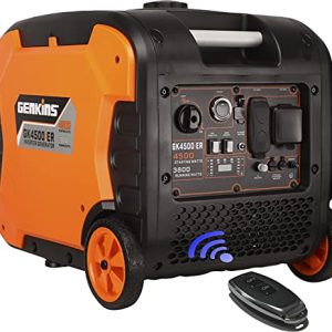GENKINS 4500 Watt Portable Inverter Generator Electric Start + Remote Controller Ultra Quiet RV Ready Camper Friendly…