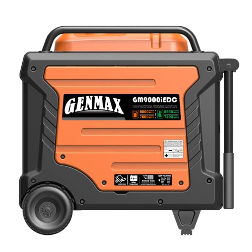 GENMAX Portable Inverter Generator, 9000W Super QuietDual Fuel Portable Engine with Parallel Capability, Remote/Electric Start, Ideal for Home backup power.EPA &CARB Compliant (GM9000iEDC)