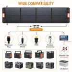 GRECELL 200W Portable Solar Panel for Power Station, Foldable Solar Charger w/ 4 Kickstands, IP65 Waterproof Solar Panel Kit w/MC-4 DC XT60 Anderson Aviation Output for Outdoor RV Camper Blackout