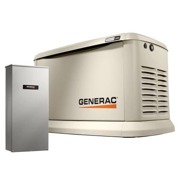 Generac Guardian 26KW Tough Durable All Aluminum WiFi Enabled Home Standby Generator with G-Force Engine and 200Amp Transfer Switch